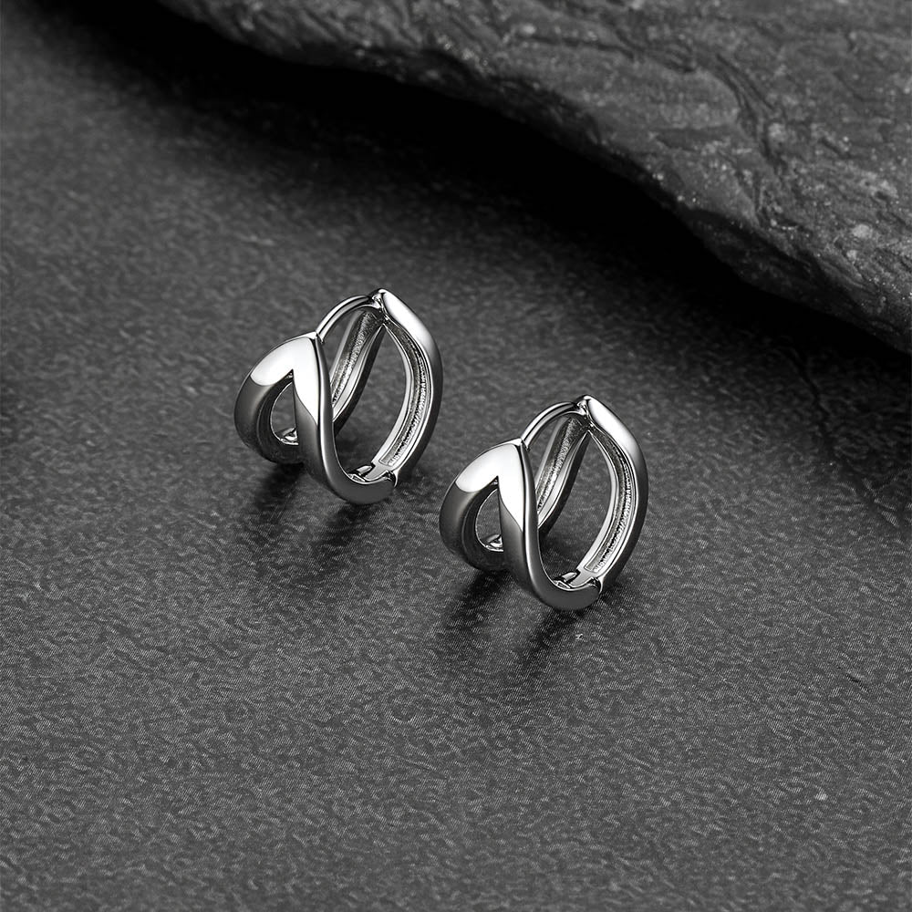 Stainless steel minimalist hoop huggie earrings for everyday wear