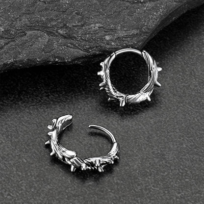 Alternative fashion men’s hoop earrings with spikes
