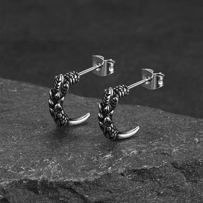 Tribal Gothic eagle claw earrings close-up detail