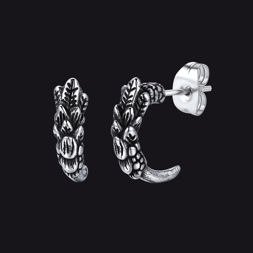Gothic Native American tribal eagle claw earrings for men