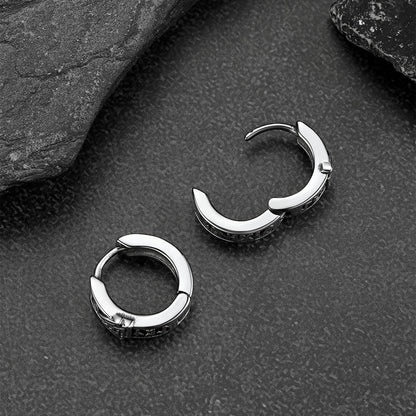 Bold rune hoop earrings Norse jewelry for men