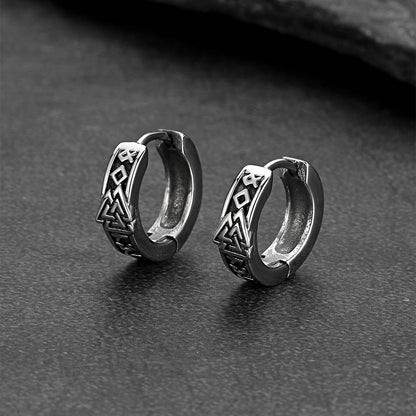 Stainless steel Viking amulet earrings for men