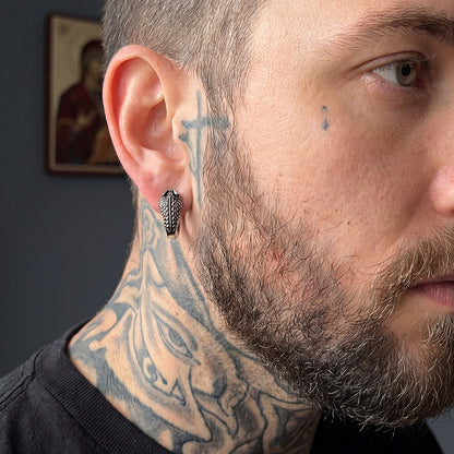 Gothic Animal Snake Hoop Earrings for Men Father 13mm Size