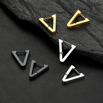 Classic Triangle Huggie Hoop Earrings for Men Women