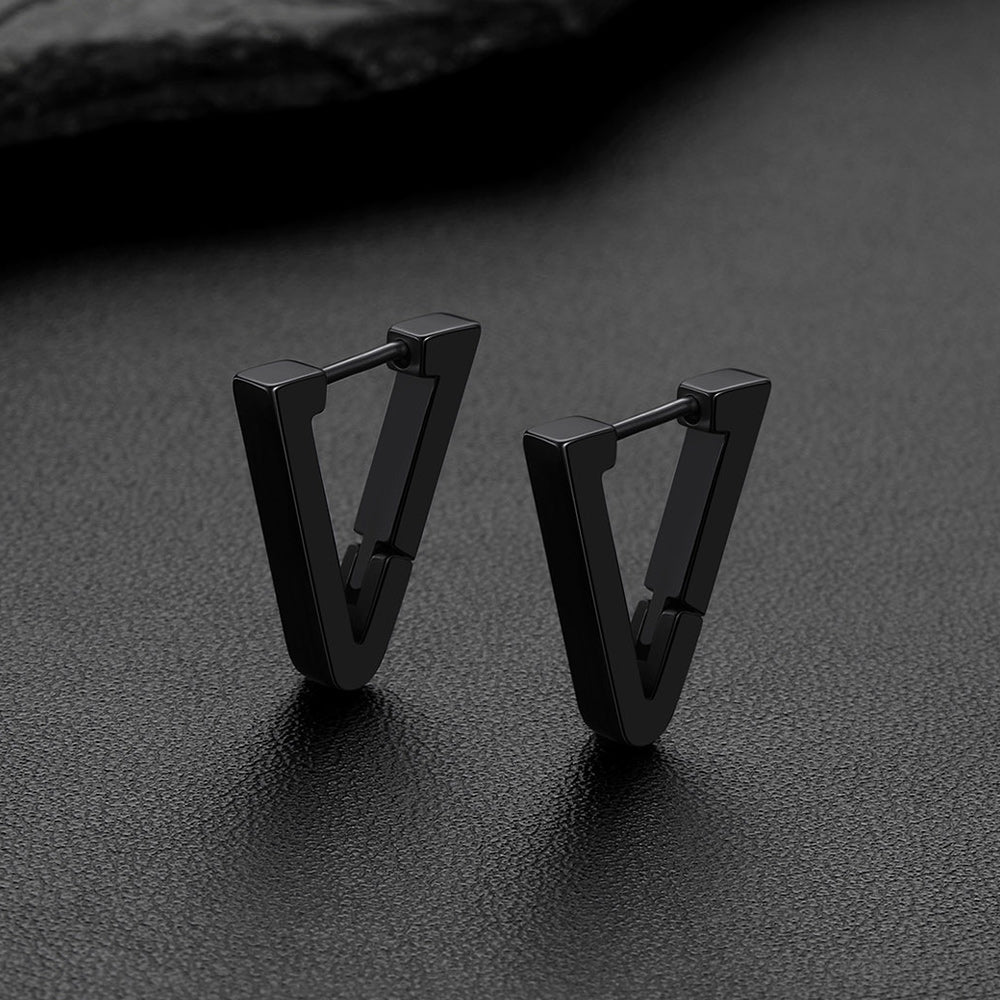 Classic Triangle Huggie Hoop Earrings for Men Women
