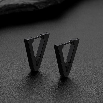 Classic Triangle Huggie Hoop Earrings for Men Women