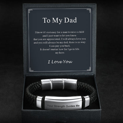 Personalized Leather Bracelet Gift for Dad