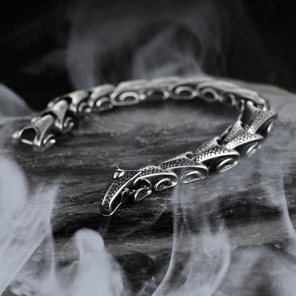 FaithHeart Viking Dragon Bracelet Vintage Stainless Steel Bangle Bracelet FaithHeart