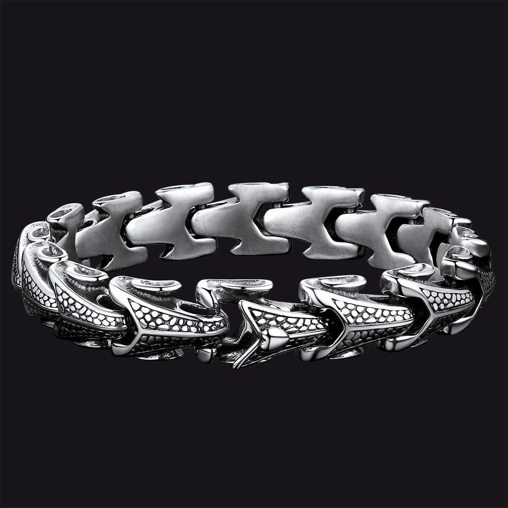 FaithHeart Viking Dragon Bracelet Vintage Stainless Steel Bangle Bracelet FaithHeart