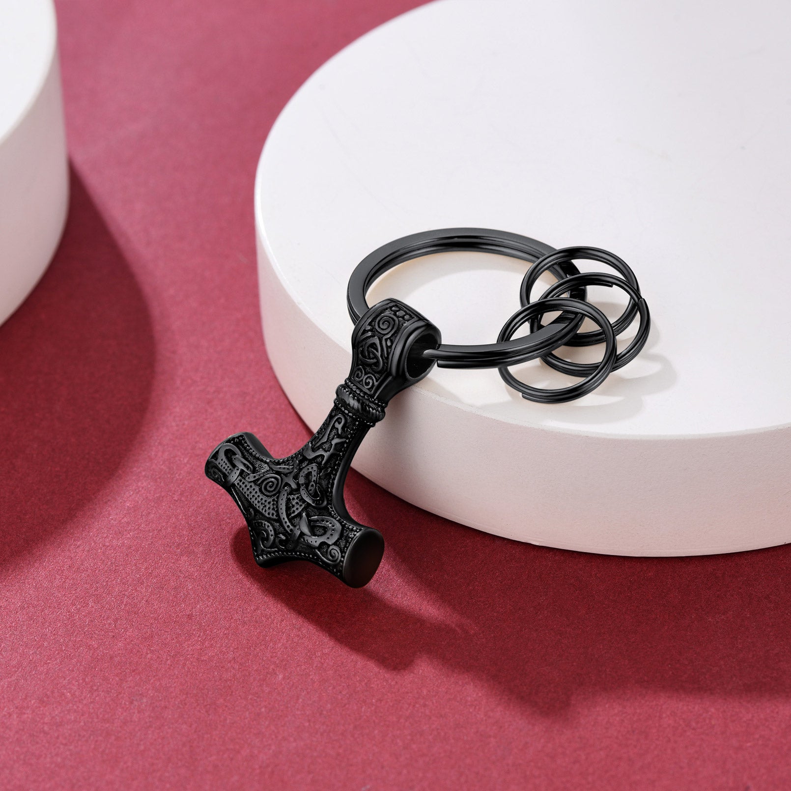 FaithHeart Norse Viking Thor Hammer Mjolnir Stainless Steel Keychain FaithHeart Jewelry