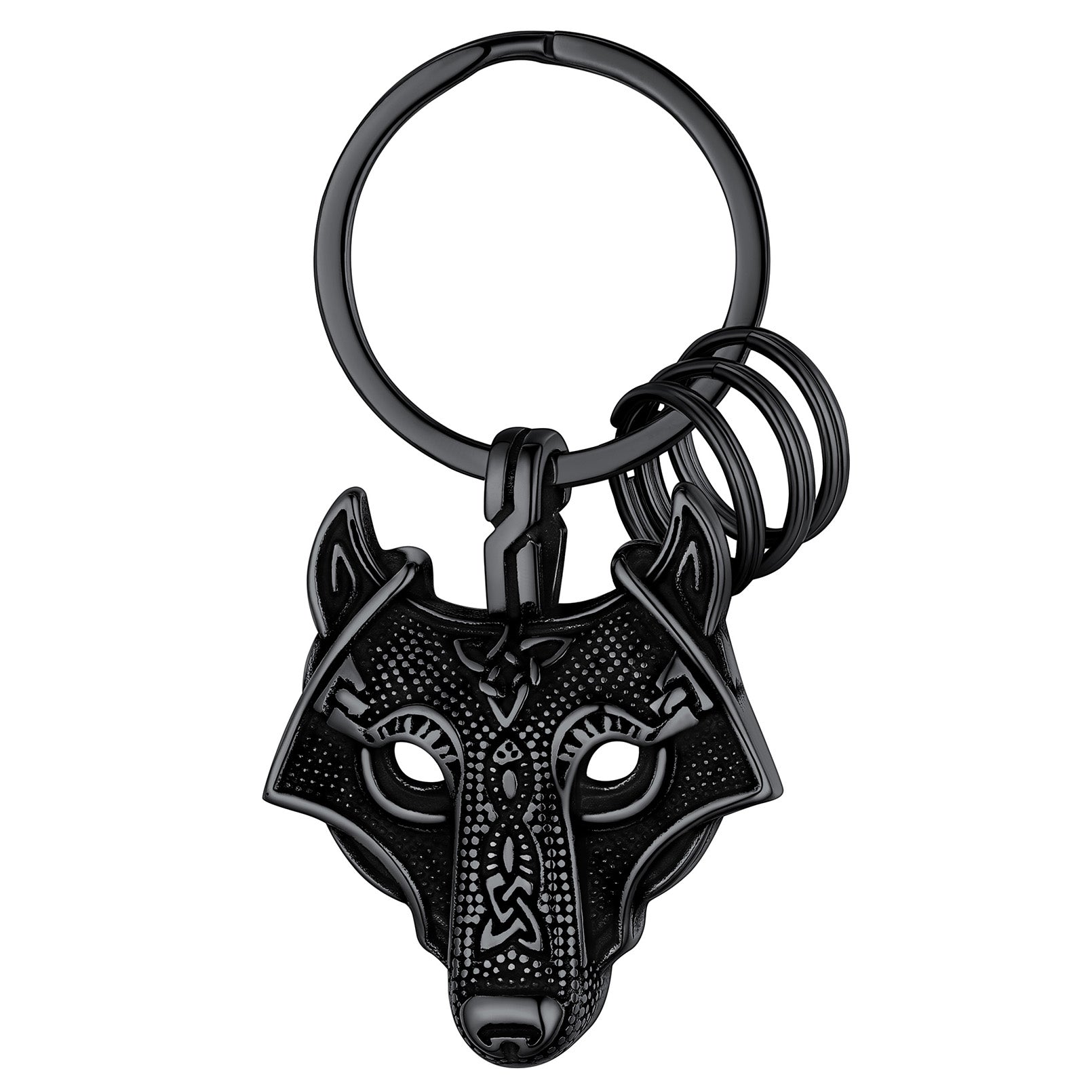 Viking Celtic Knot Wolf Head Keychain Amulet FaithHeart