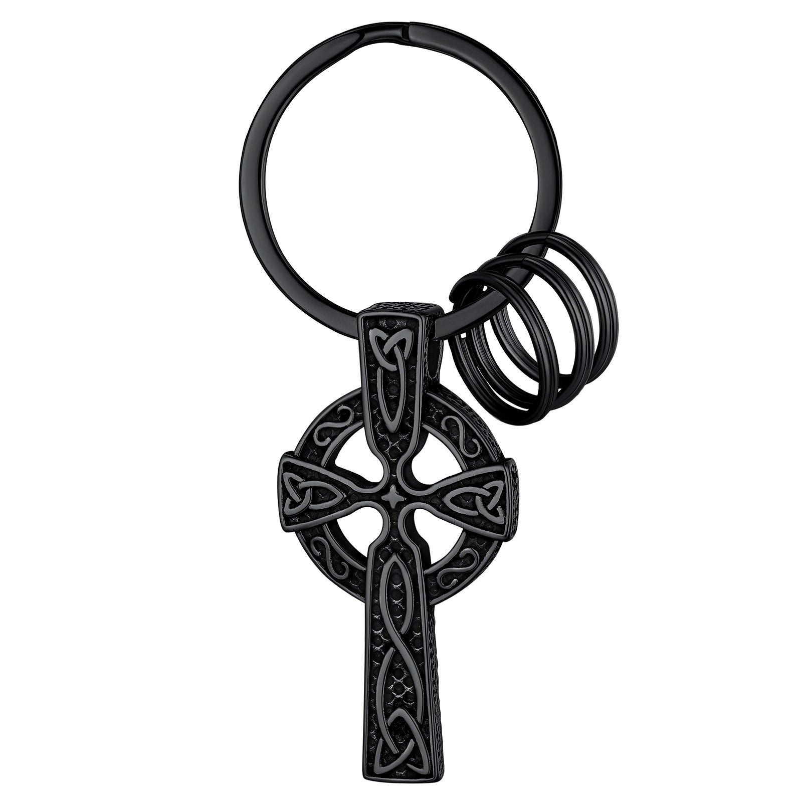 Viking Celtic Cross Keychain Amulet for Men FaithHeart Jewelry