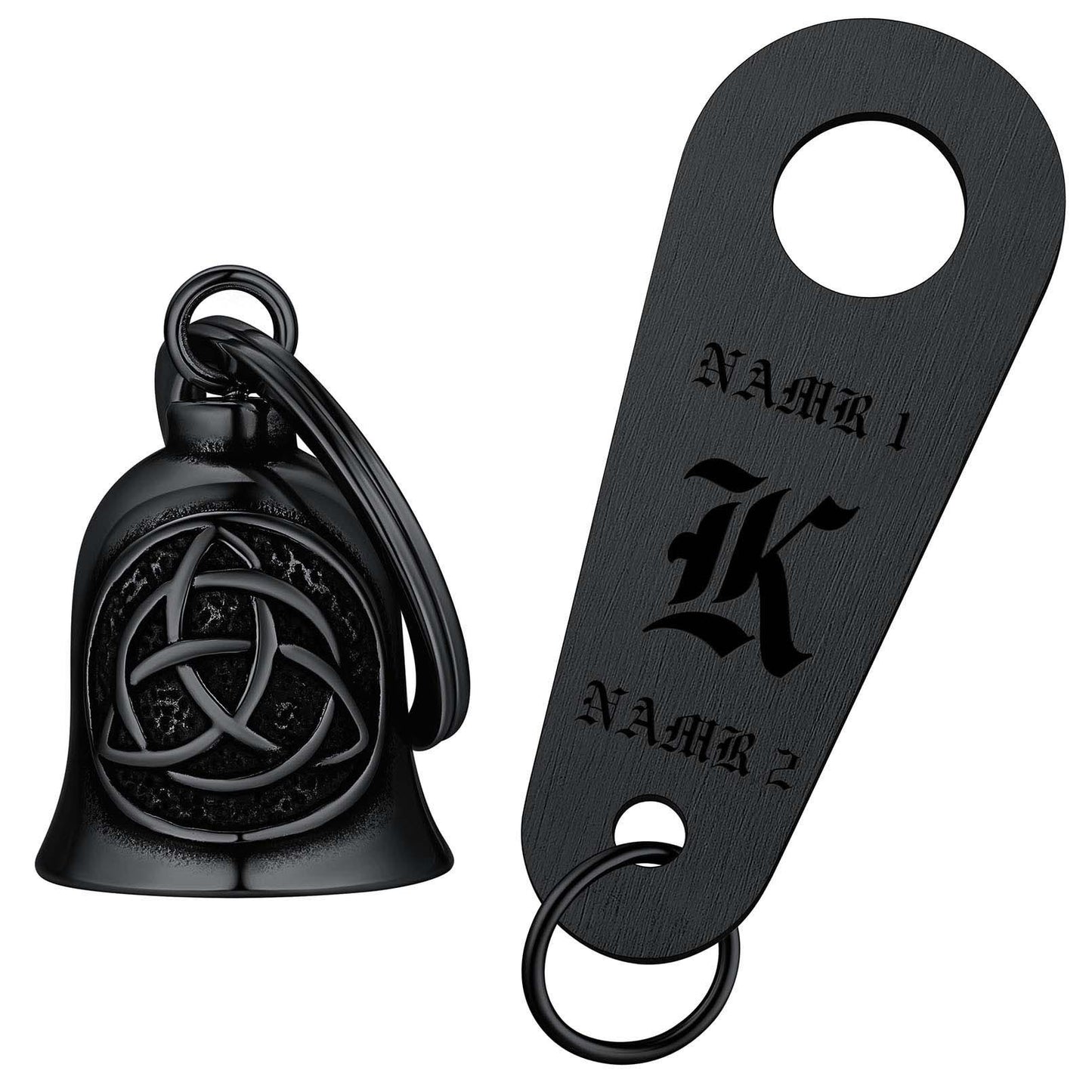 Custom Celtic Triquetra Trinity Knot Gremlin Guardian Bell for Motorcycles