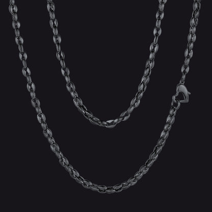 4MM coffee bean chain necklace for men