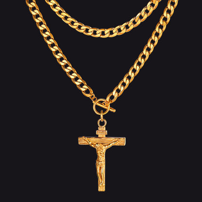 Flash Sale INRI Jesus Cross Cuban Chain Necklace