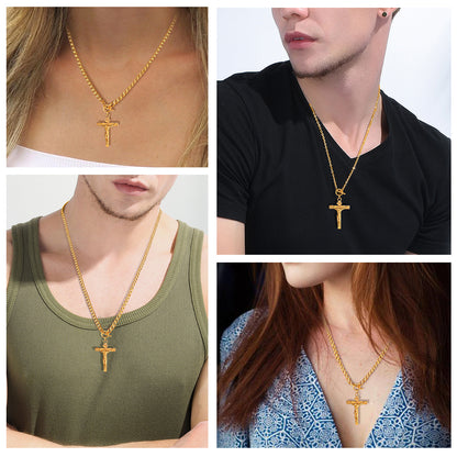 Flash Sale INRI Jesus Cross Cuban Chain Necklace
