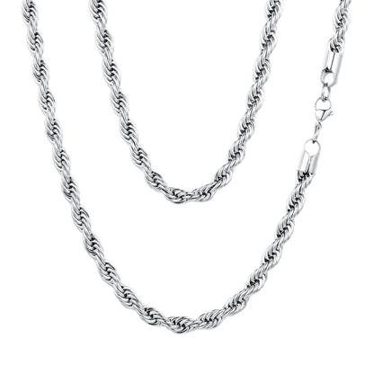 Twisted Rope Link Chain Necklace for Men Women