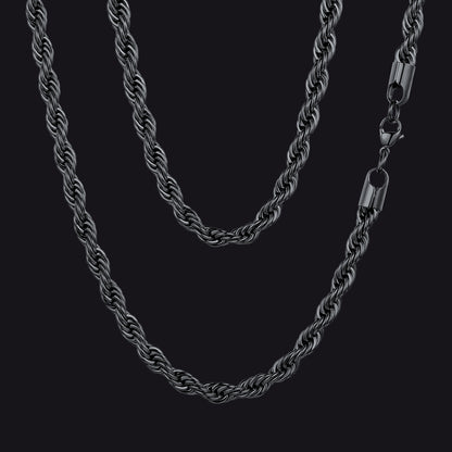 Twisted Rope Link Chain Stainless Steel Necklace for Men