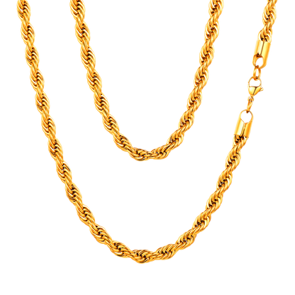 Twisted Rope Link Chain Necklace for Men Women