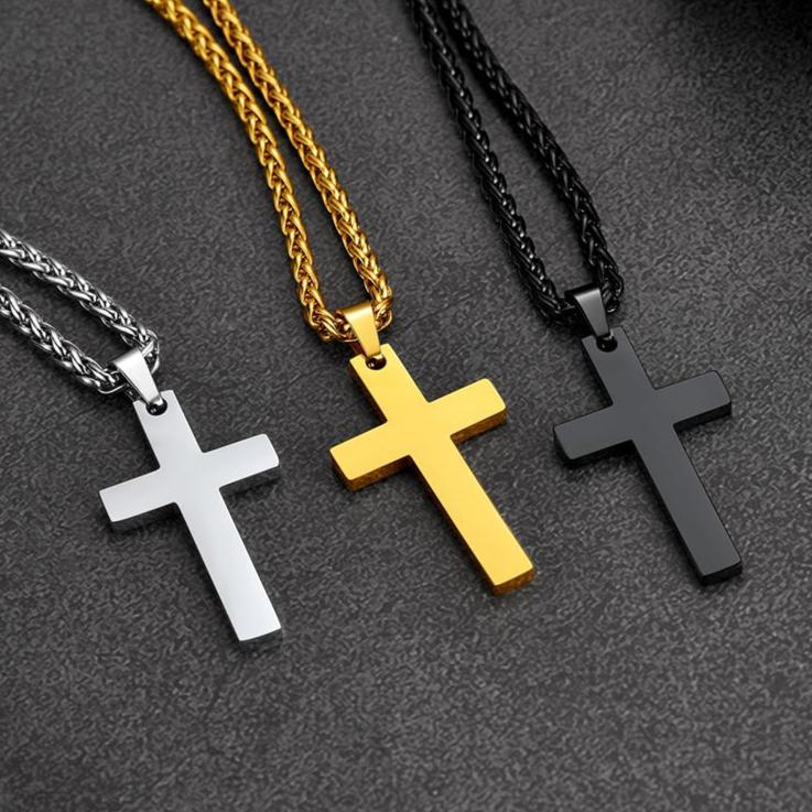 FaithHeart Catholic Cross Necklace For Men FaithHeart