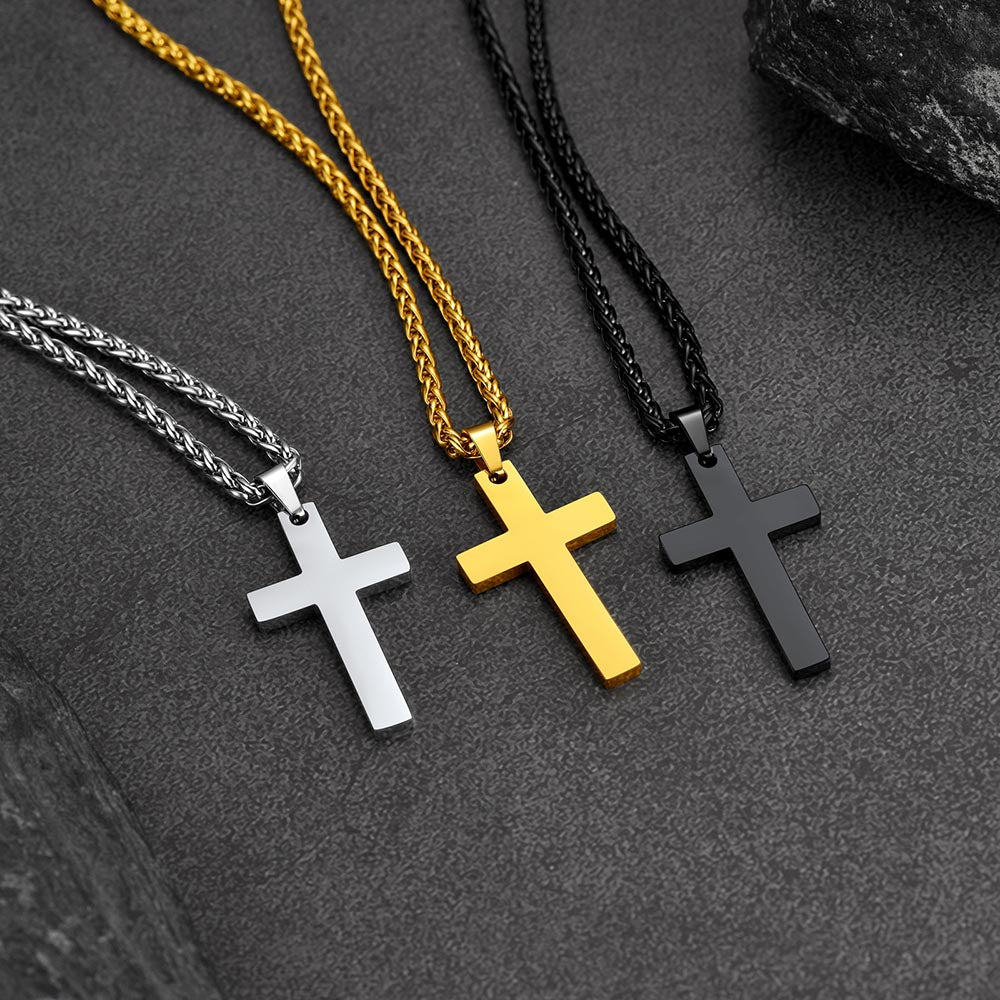 FaithHeart Catholic Cross Necklace For Men FaithHeart