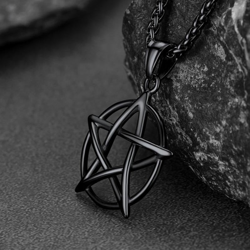 FaithHeart Tetragrammaton Pentagram Necklace for Men FaithHeart