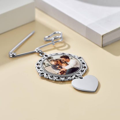 Custom Wedding Bouquet Photo Charm Brooch Pins