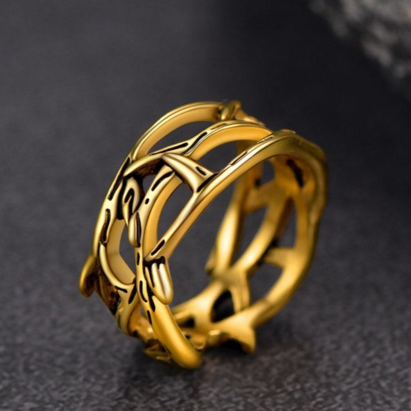 Christian Jesus Crown of Thorns Ring for Men