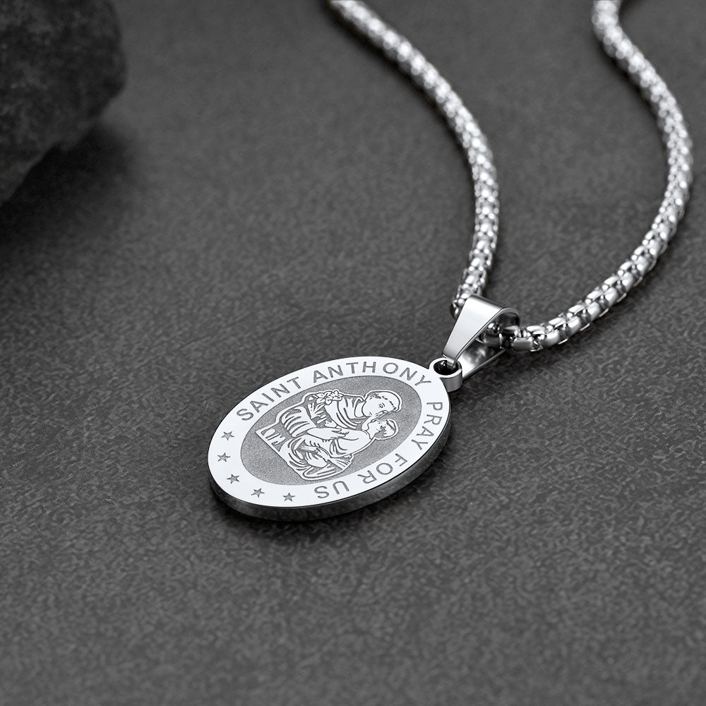 FaithHeart Saint Anthony Necklace Catholic Patron Saints Medal FaithHeart