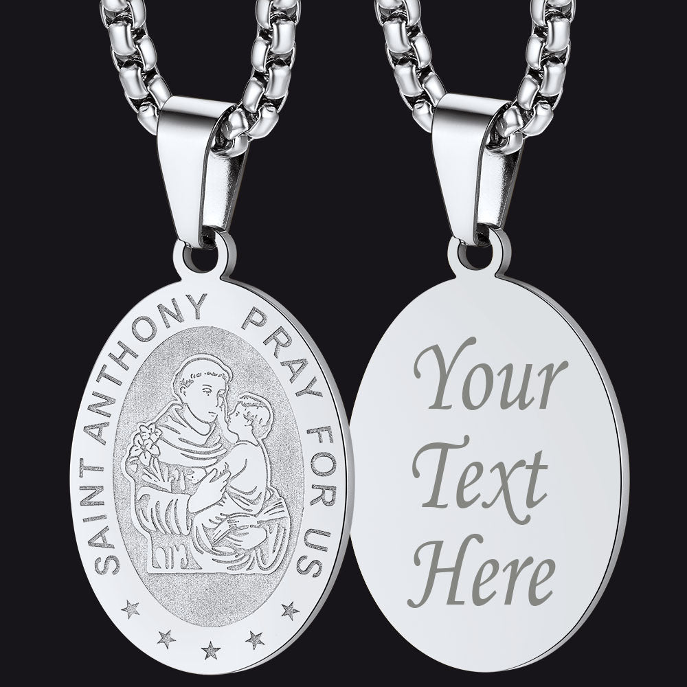 FaithHeart Saint Anthony Necklace Catholic Patron Saints Medal FaithHeart