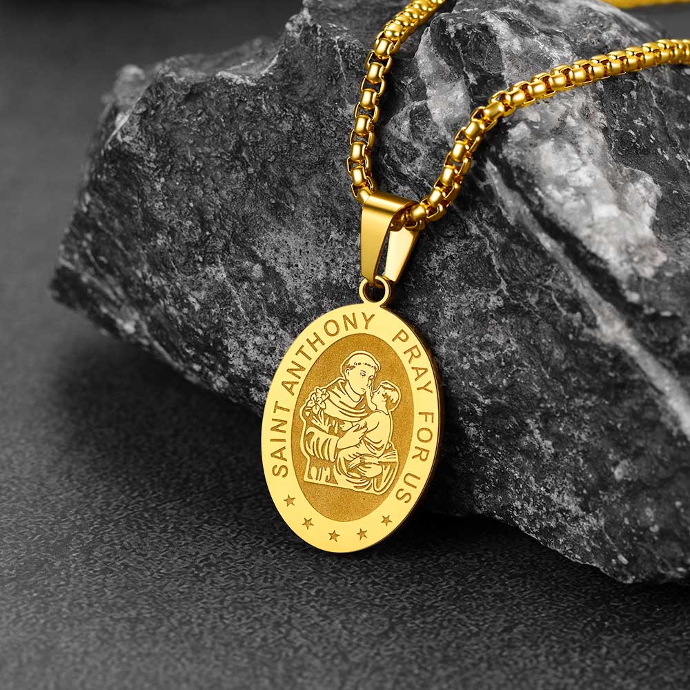 FaithHeart Saint Anthony Necklace Catholic Patron Saints Medal FaithHeart