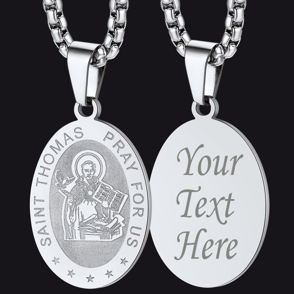 Saint Thomas Aquinas Necklace Catholic Patron Medal