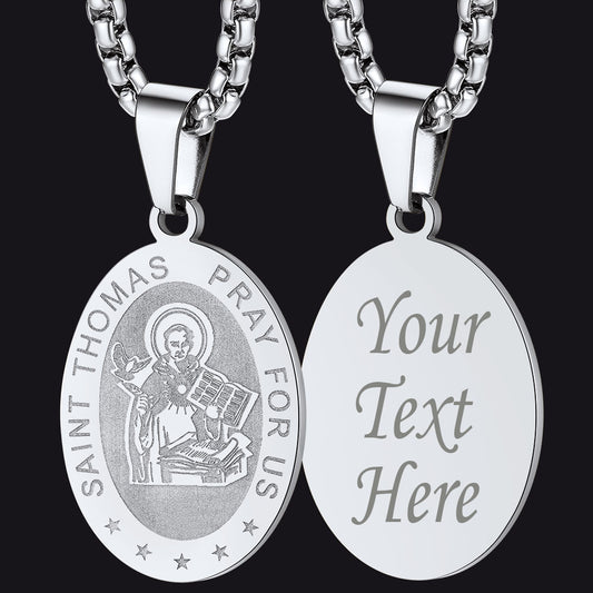 FaithHeart Saint Thomas Aquinas Necklace Catholic Patron Medal FaithHeart