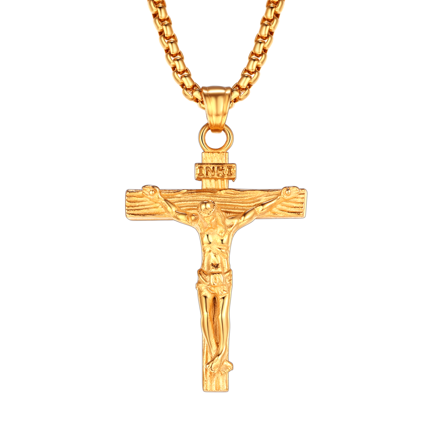 FaithHeart Catholic Cross Crucifix Necklace Jesus Pendant For Men/Women FaithHeart