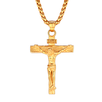 FaithHeart Catholic Cross Crucifix Necklace Jesus Pendant For Men/Women FaithHeart