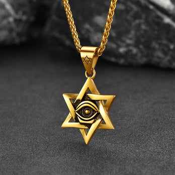 FaithHeart Star of David Necklace Pendant with Eye of God FaithHeart