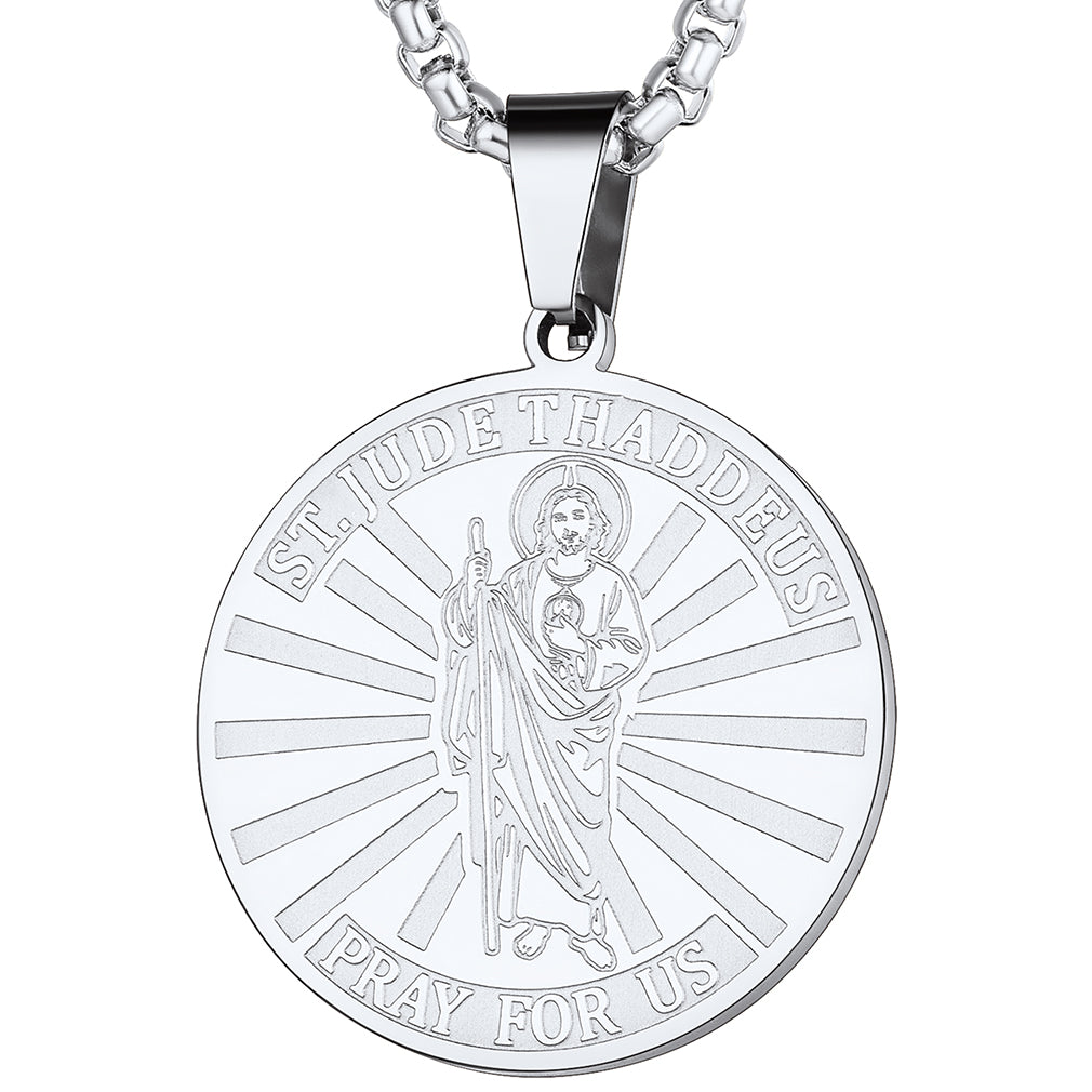 Religious Saint Jude Medal Necklace