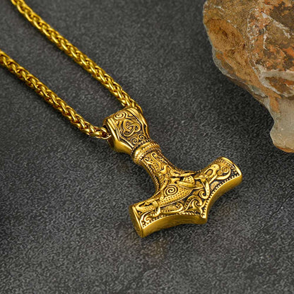 Norse Viking Thor's Hammer Necklace Mjolnir Pendant for Men