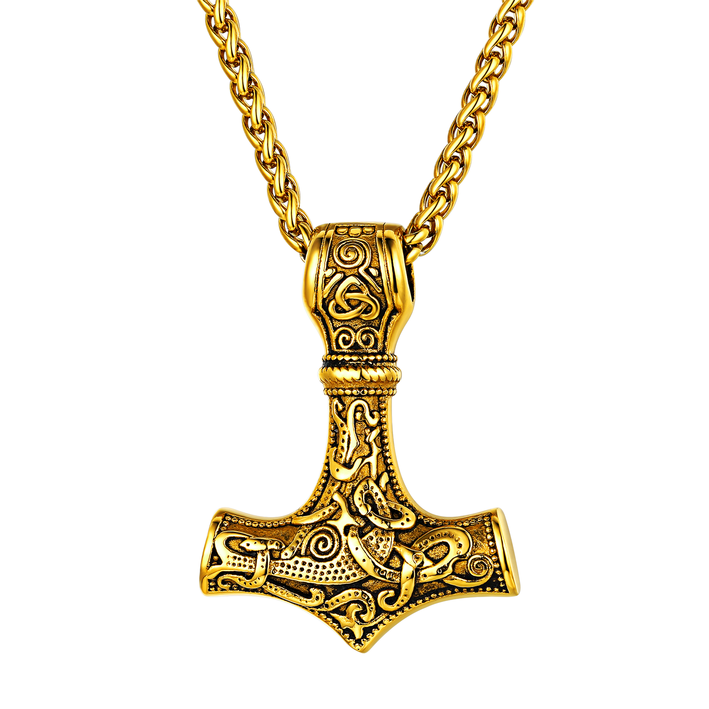 Norse Viking Thor's Hammer Necklace Mjolnir Pendant for Men