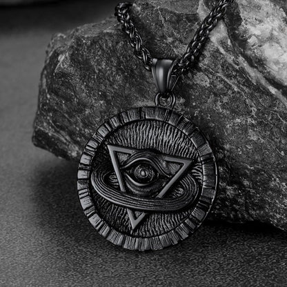 FaithHeart Triangle All-Seeing Eye Necklace Providence Pendant For Men FaithHeart