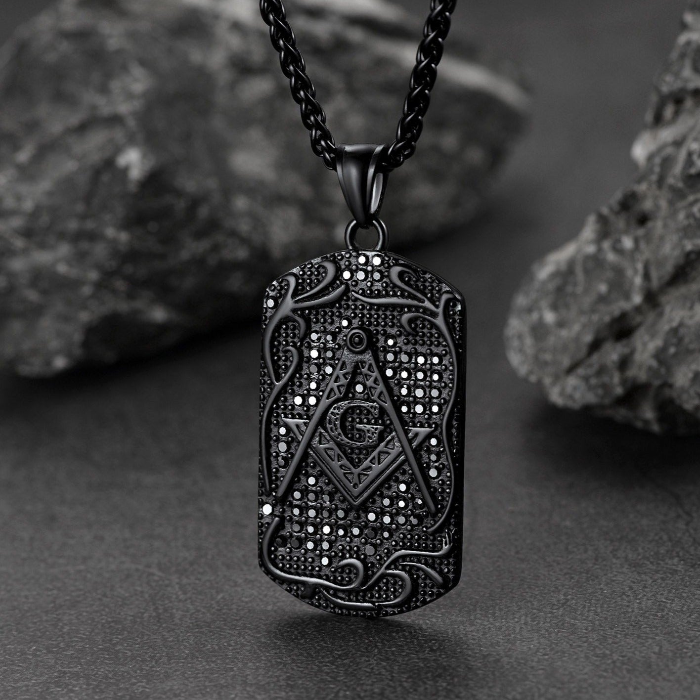 FaithHeart Freemason Pendant Necklace Stainless Steel Masonic Jewelry FaithHeart