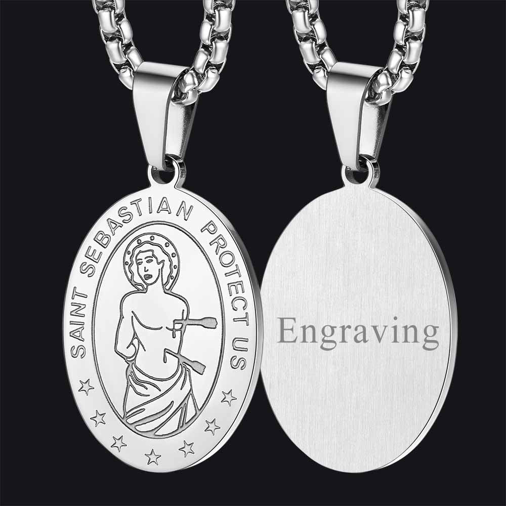 Customized St Sebastian Pendant Necklace Medal