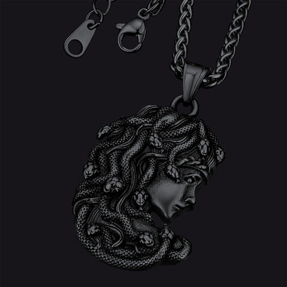 FaithHeart Medusa Gothic Pendant Necklace Stainless SteelGreek Mythology Jewelry FaithHeart