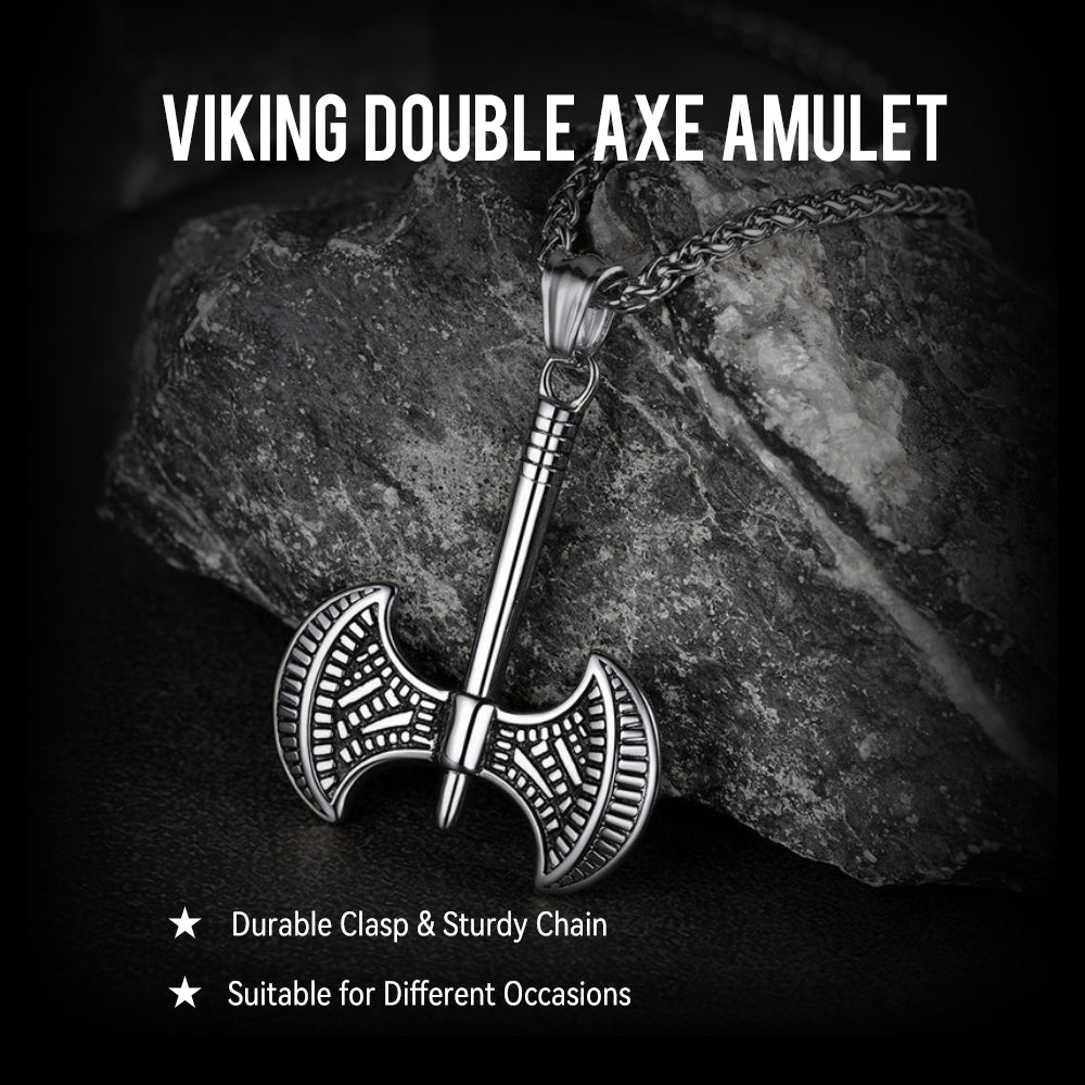 Viking Solid Axe Necklace Amulet Pendant Gift for Men Boys