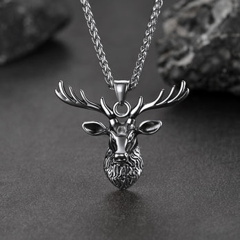 Vintage Viking Deer Necklace Pendant Christmas Gift