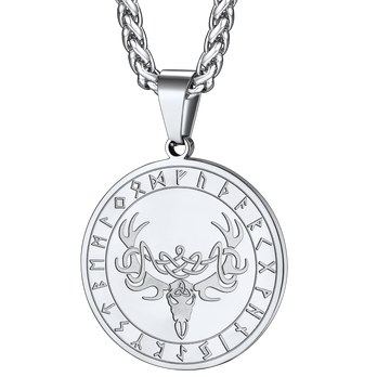 Flash Sale Stainless Steel Norse Viking Deer Necklace For Men