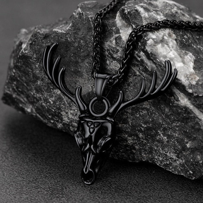 FaithHeart Viking Deer Necklace With Celtic Knot FaithHeart