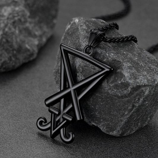 FaithHeart Satanic Sigil of Lucifer Necklace For Men Stainless Steel FaithHeartimg