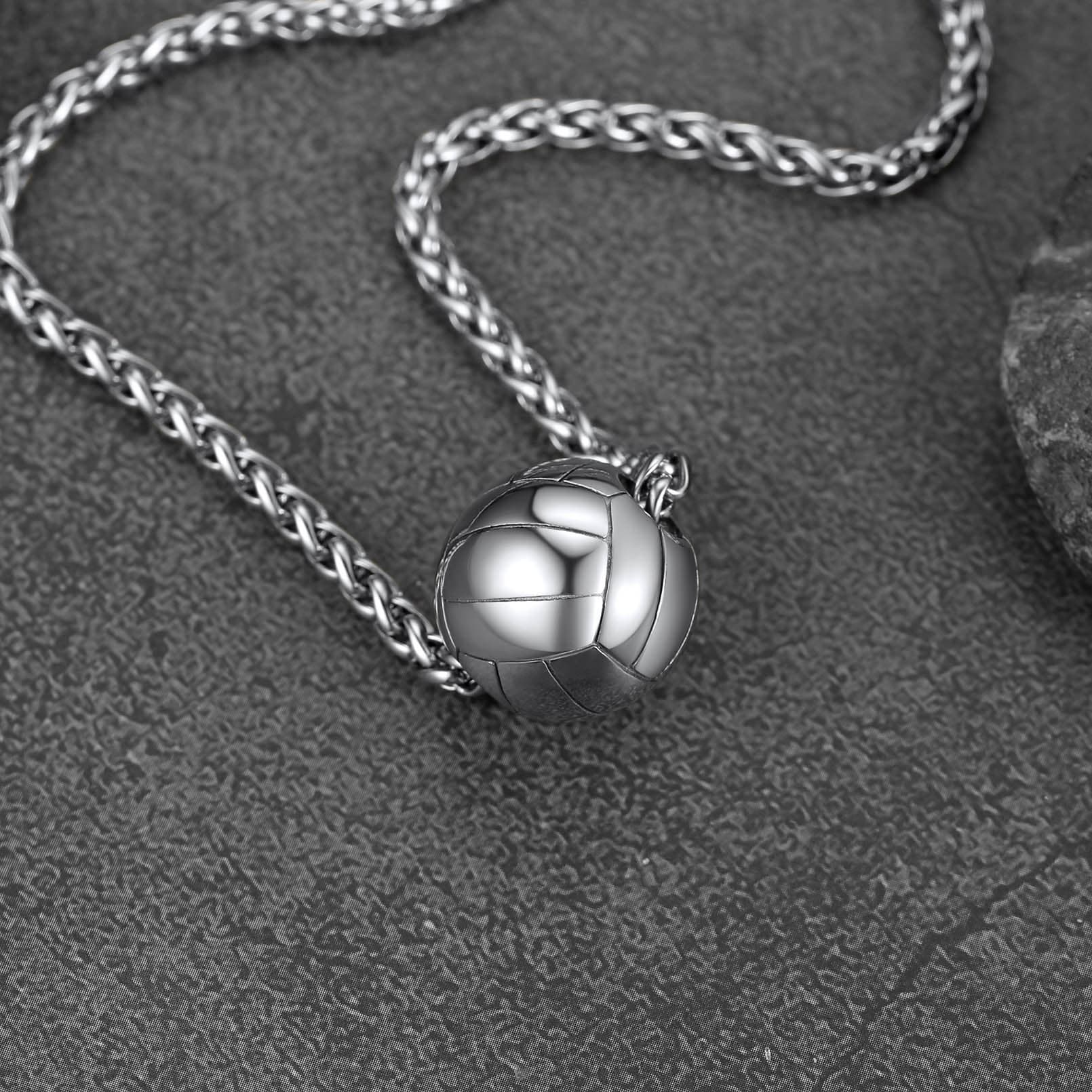FaithHeart Stainless Steel Volleyball Sport Necklace FaithHeart Jewelry