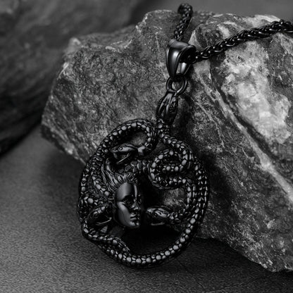 FaithHeart Mythology Medusa Gorgon Necklace Stainless Steel Gothic Jewelry FaithHeart